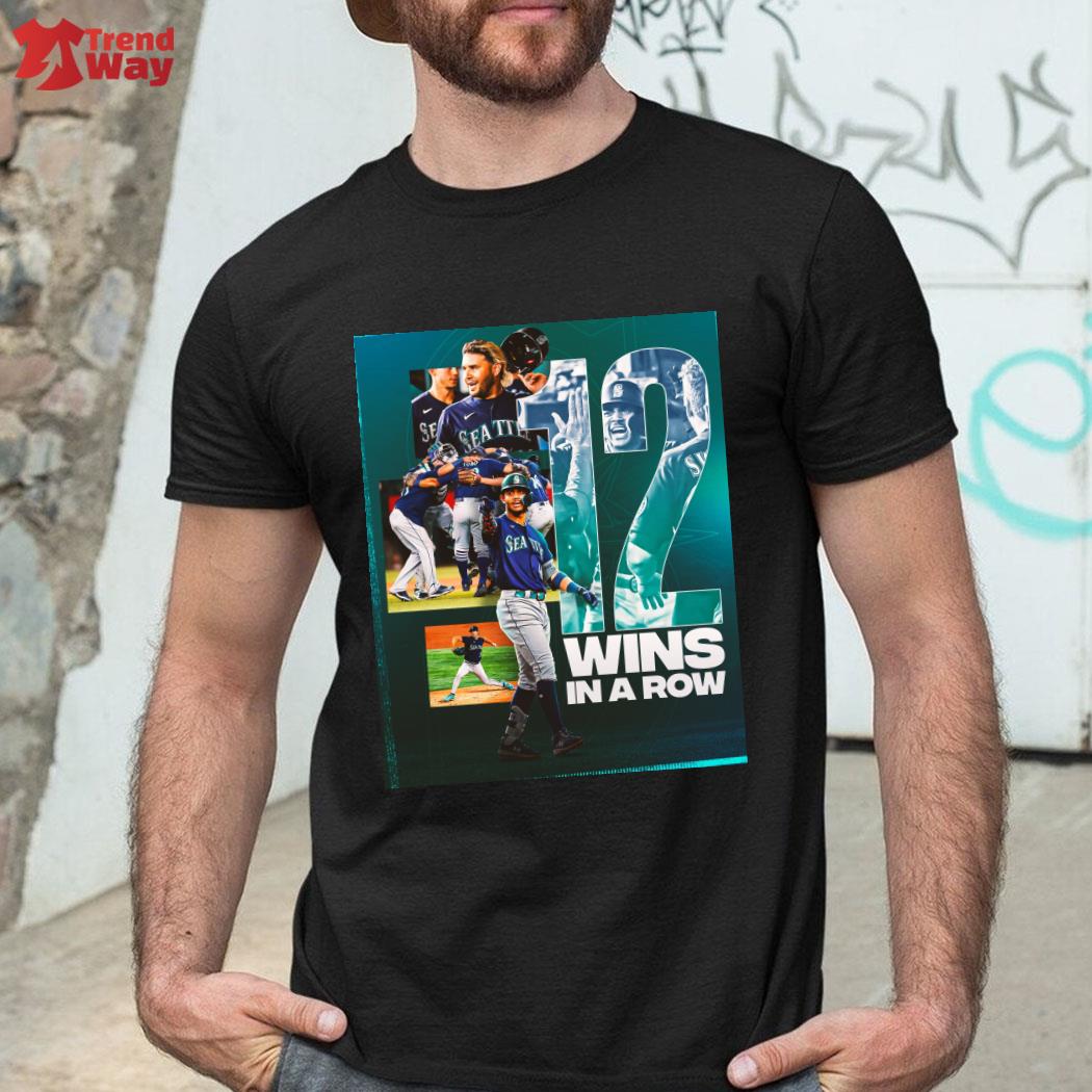 Official Seattle Mariners 12 Wins In A Row Poster T-Shirt