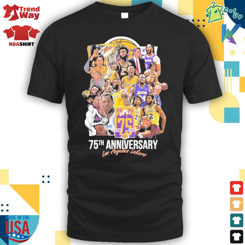 1948 2023 Los Angeles Lakers 75th anniversary David Barth Chris Collins Chick Hearn Jerry West and the players t-shirt