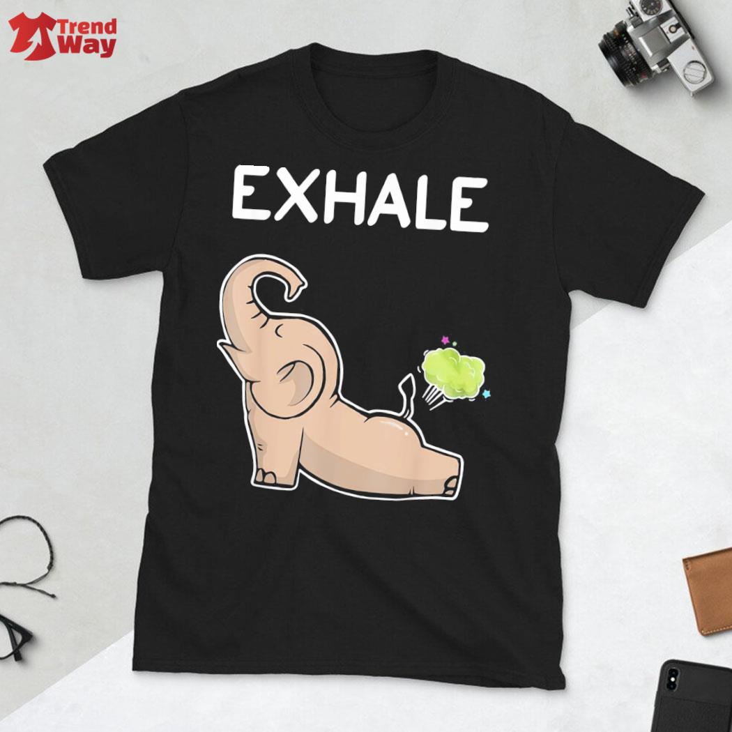 Premium elephant exhale yoga elephant t-shirt
