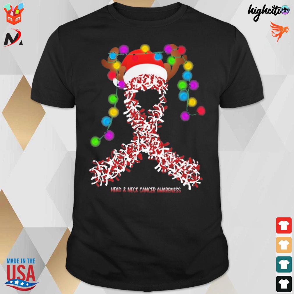 Head and neck cancer awareness deerhorn christmas t-shirt