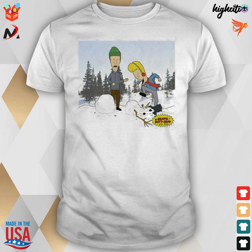 Snowman Beavis and Butt-Head christmas 2022 t-shirt
