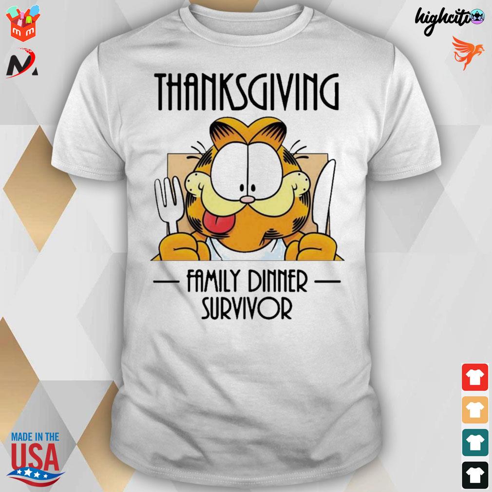 Thanksgiving family dinner survivor Garfield artwork t-shirt