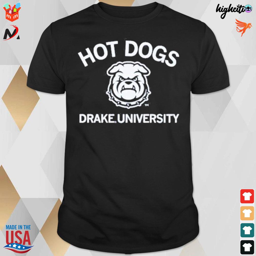 Hot dogs drake university t-shirt