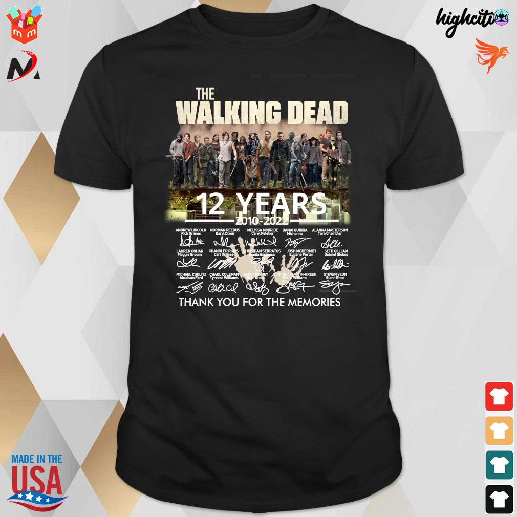 Official The Walking Dead 12 Years 2010-2022 Signature Thank You For The Memories T-shirt
