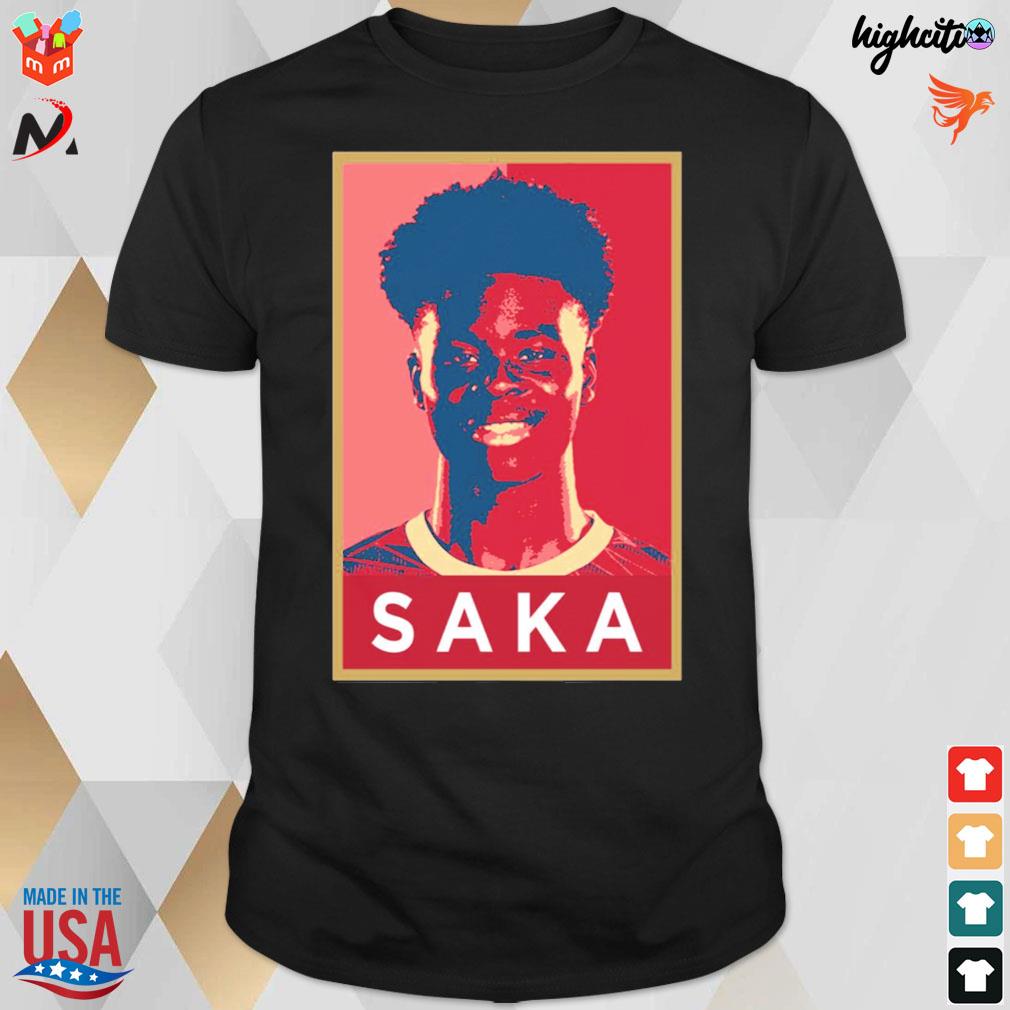 Portrait soccer Bukayo Saka artwork t-shirt