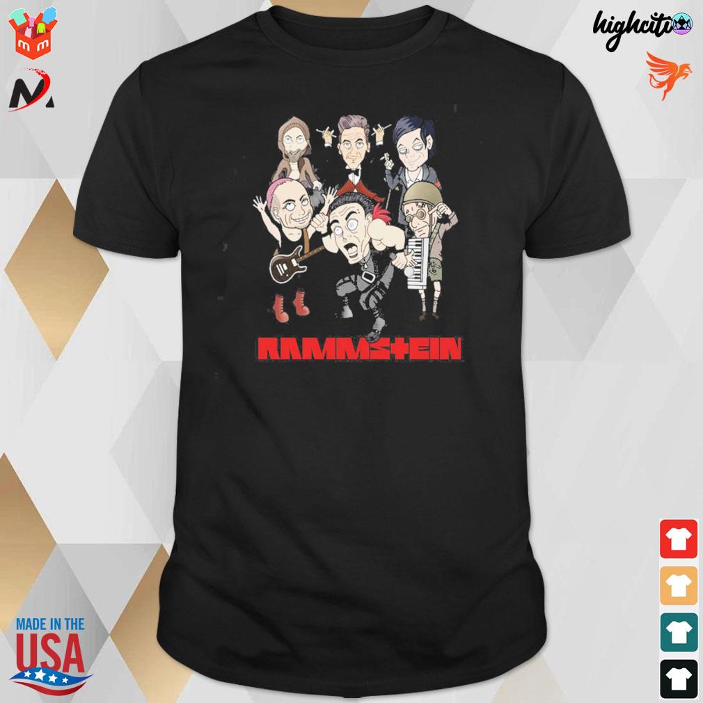 Rammstein band cartoon characters t-shirt
