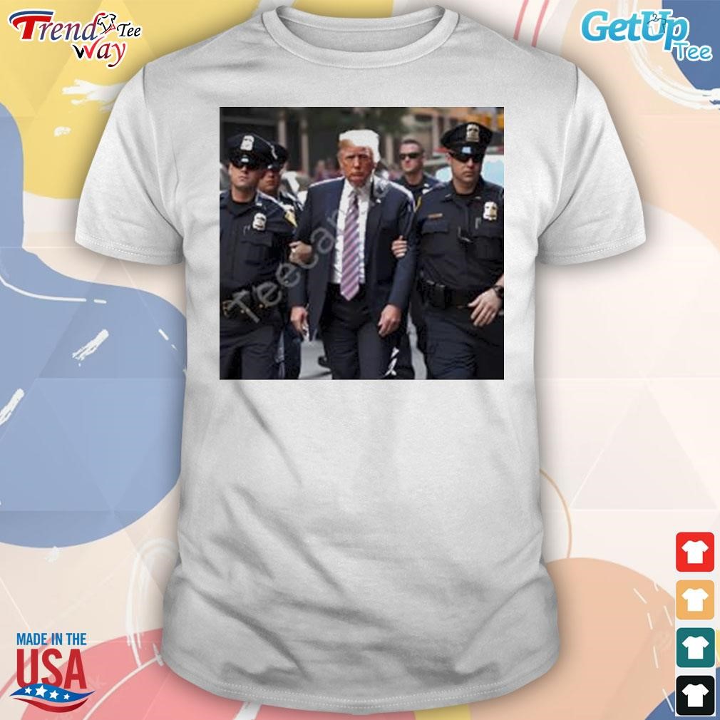 Donald Trump walking arrested t-shirt