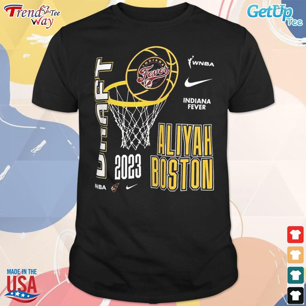 Funny aliyah Boston Indiana fever 2023 wNBA draft name number t-shirt