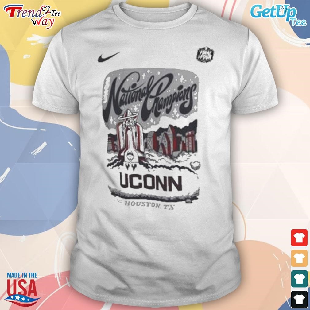 Nike Uconn Huskies 2023 national champions final four Houston Texas t-shirt