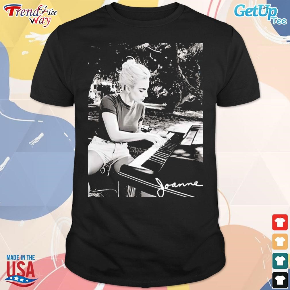 Top lady Gaga tour merch Joanne piano t-shirt