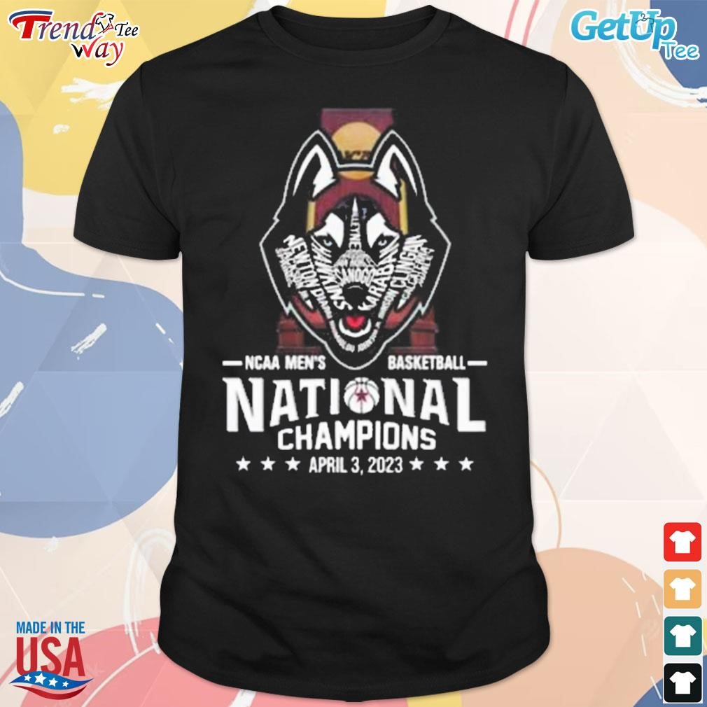 Uconn Huskies ncaa men's basketball national champions 2023 t-shirt